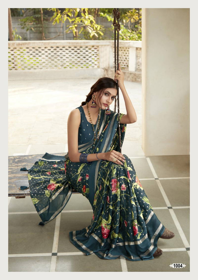 Ajnabee Vol 2 By Kashvi Dull Moss Foil Printed Sarees Wholesale Market In Surat